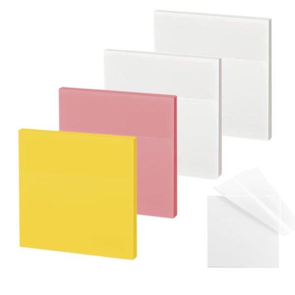 ENLUOM Transparent Sticky Notes - 3 x 3 Inch Translucent Colorful Sticky Note, Pastel Clear Sticky Notes for Books Annotation,See Through Sticky Notes Aesthetic School Office Supplies (200 Sheets)
